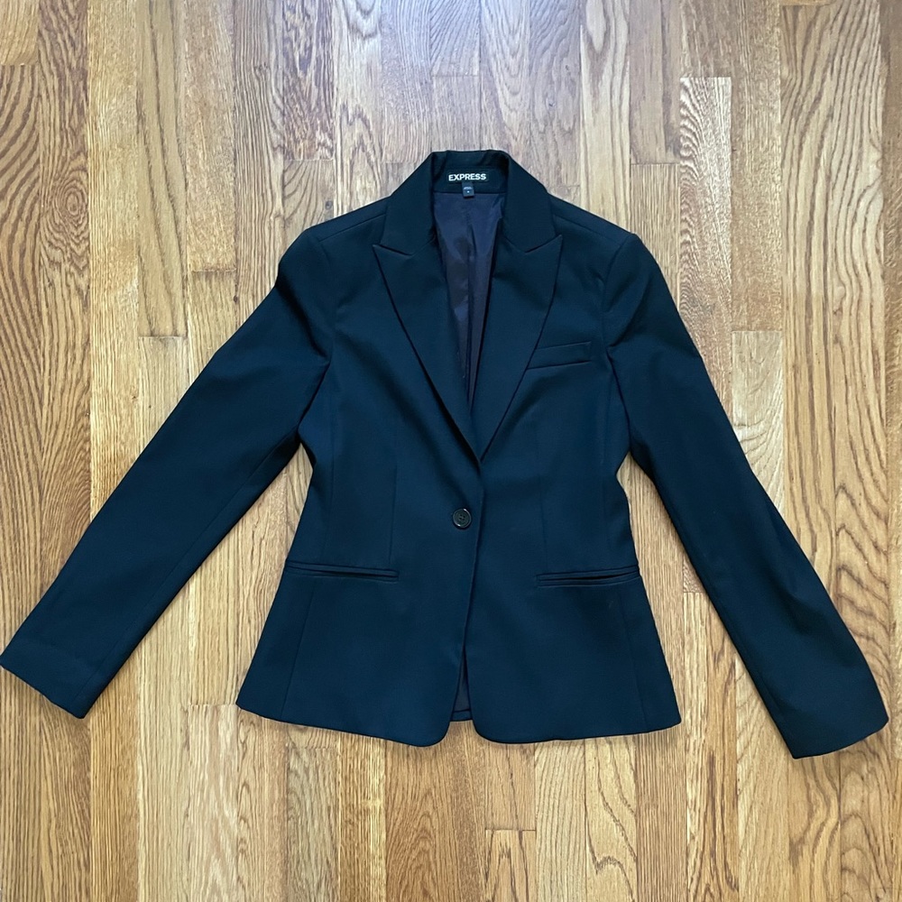 Express Women's Black Single-Button Blazer